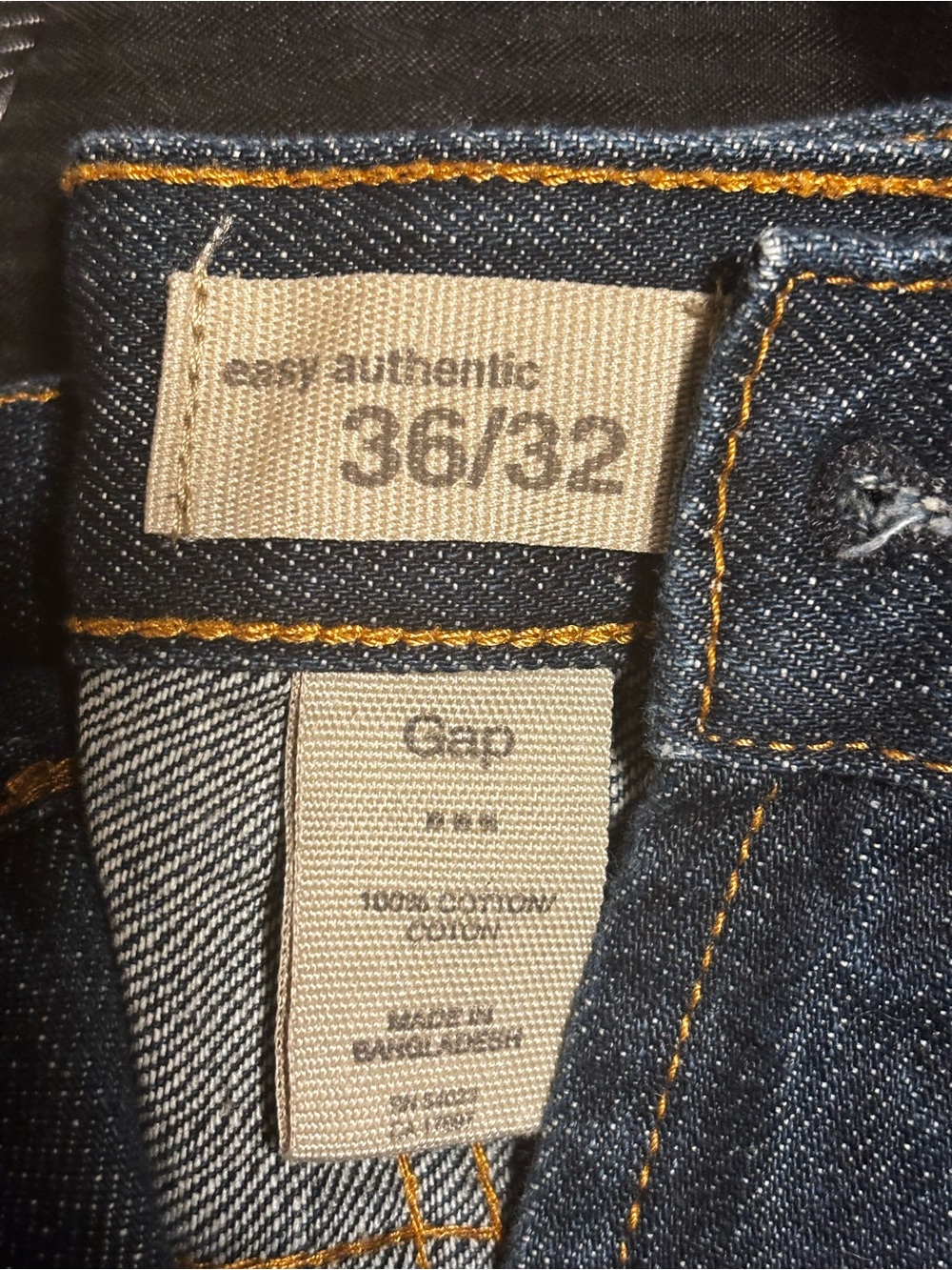 Gap Men's Easy Authentic Dark Blue Jeans - 36x32 NWOT